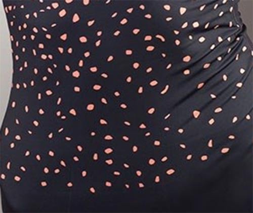 Šedé dámské plavky s růžovými puntíky