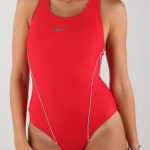 Červené dámské sportovní jednodílné plavky Nike
