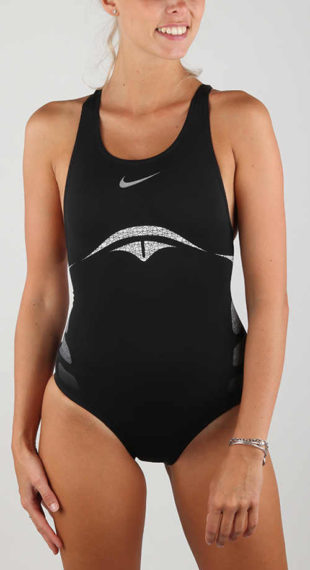 Levné černé sportovní jednodílné plavky Nike
