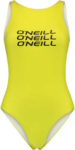 Trendy sportovní plavky vcelku v žlutém provedení