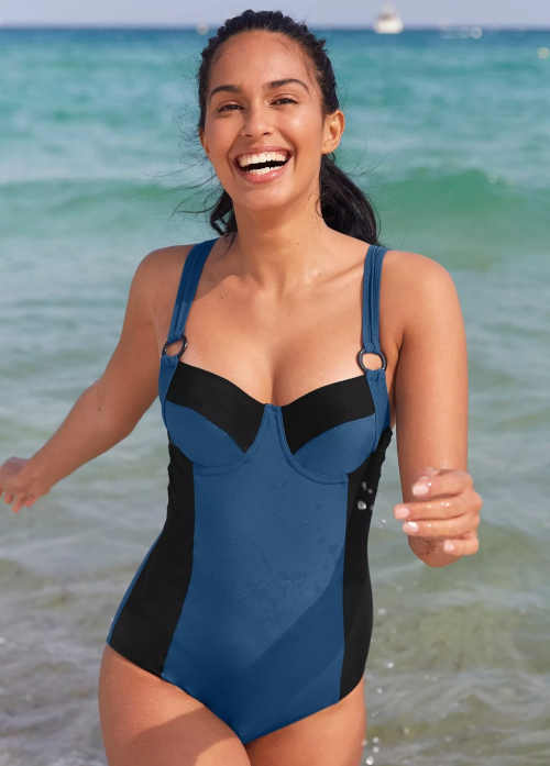 modro-černé dvoubarevné plavky