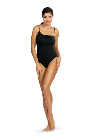 Luxusní černé jednodílné dámské plavky bez kostic