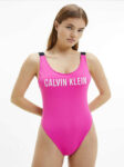 Růžové jednodílné plavky Calvin Klein ve sportovním střihu