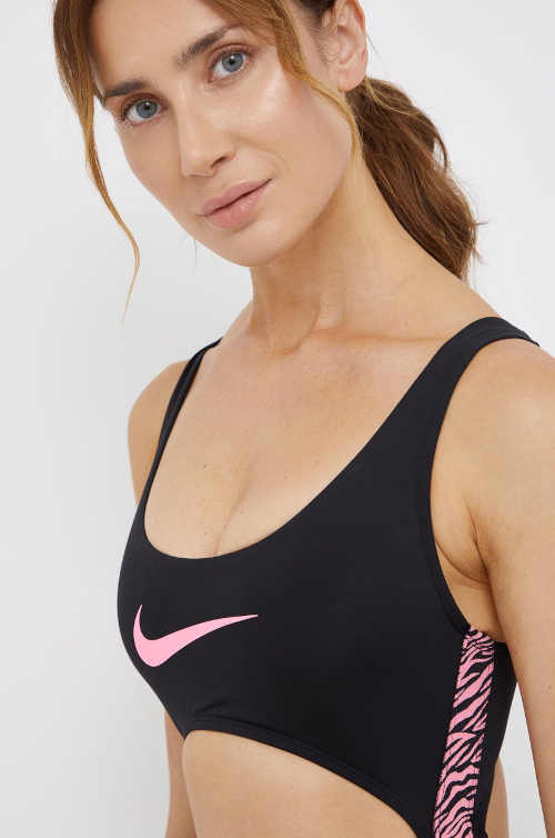 plavky Nike v černo-růžovém provedení