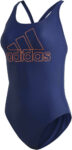 Tmavě modré sportovní plavky Adidas s výrazným nápisem
