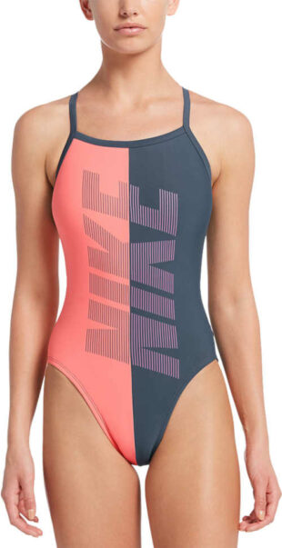 Sportovní dámské plavky v celku Nike ve dvoubarevném provedení